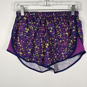 Nike Womens Tempo Purple Blue Green Print Running Shorts With Liner Size XS